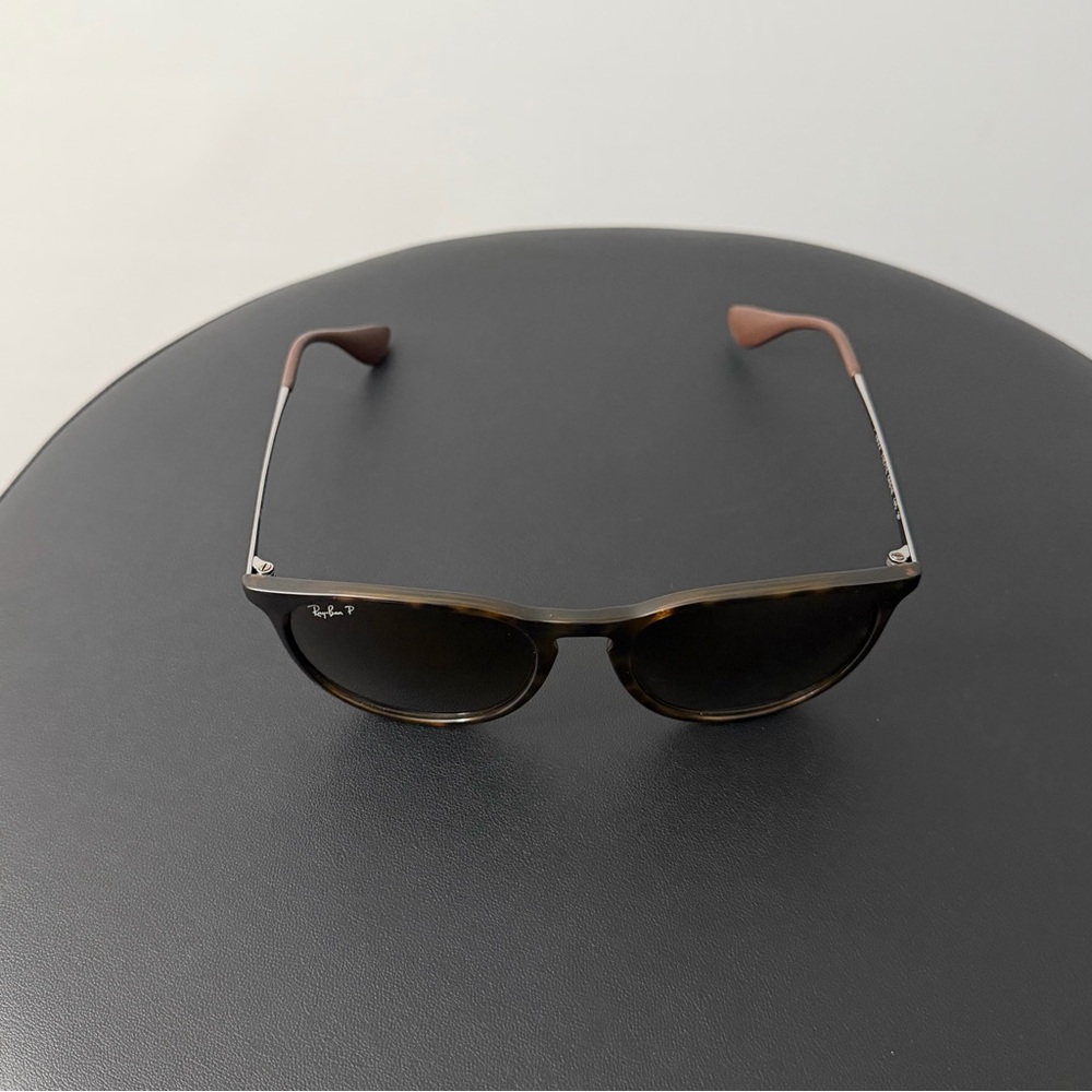 Ray-ban Erika Polarized Sunglasses Polished Brown Light Havana w Brown Case Used - Picture 6 of 12